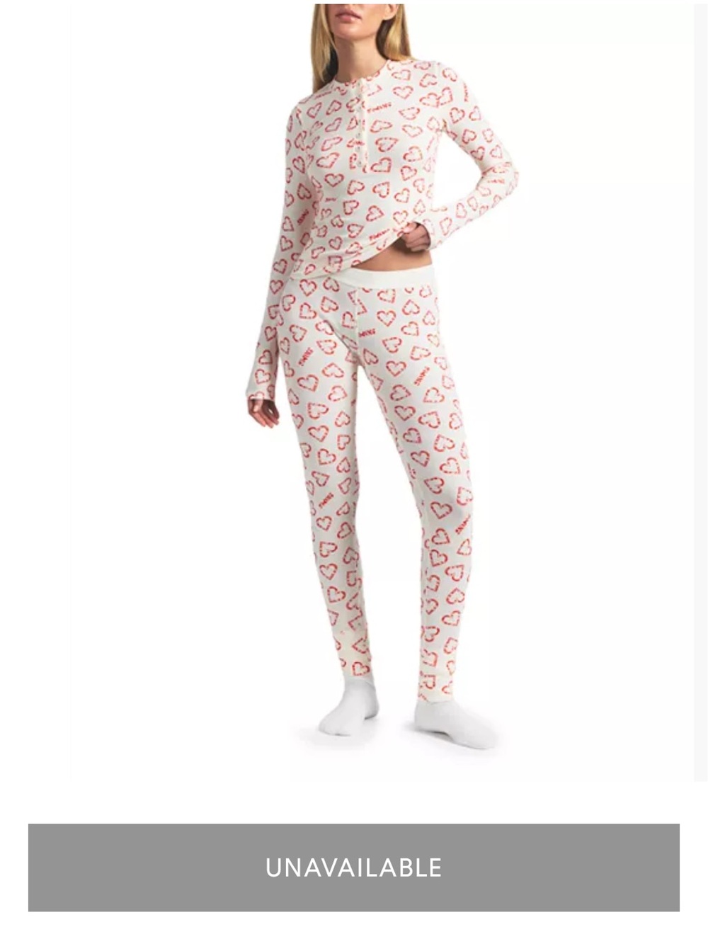 Rare SKIMS Candy Cane Heart
Cotton Rib Set (Henley +
Leggings)